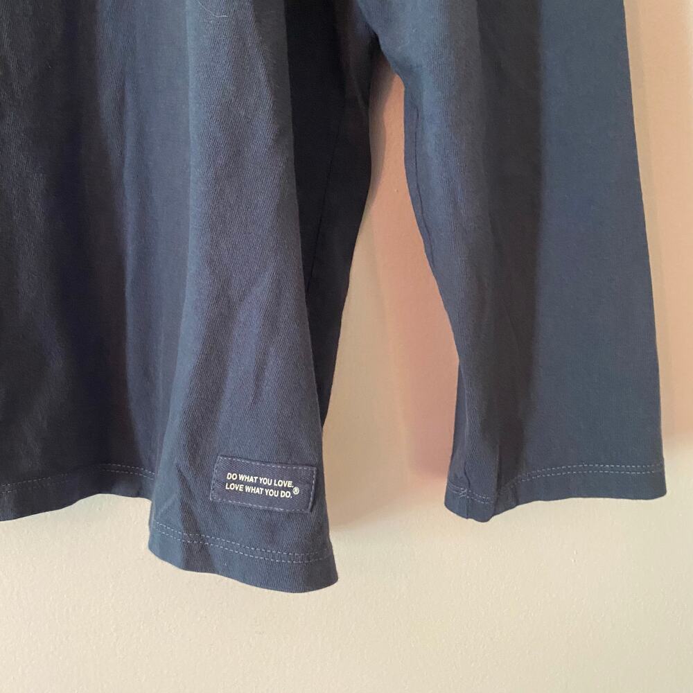 Life Is Good Navy Blue Horse Girl V-neck Long Sleeve Cotton Crusher Tee size XXL - Picture 5 of 10